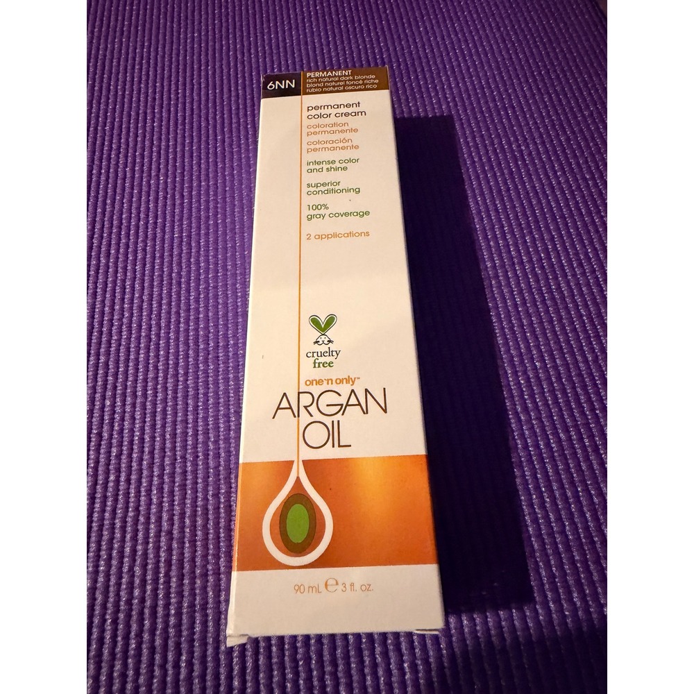 One n Only Argan Oil Permanent Hair Color Cream 6NN Rich Natural Dark Blonde 3oz